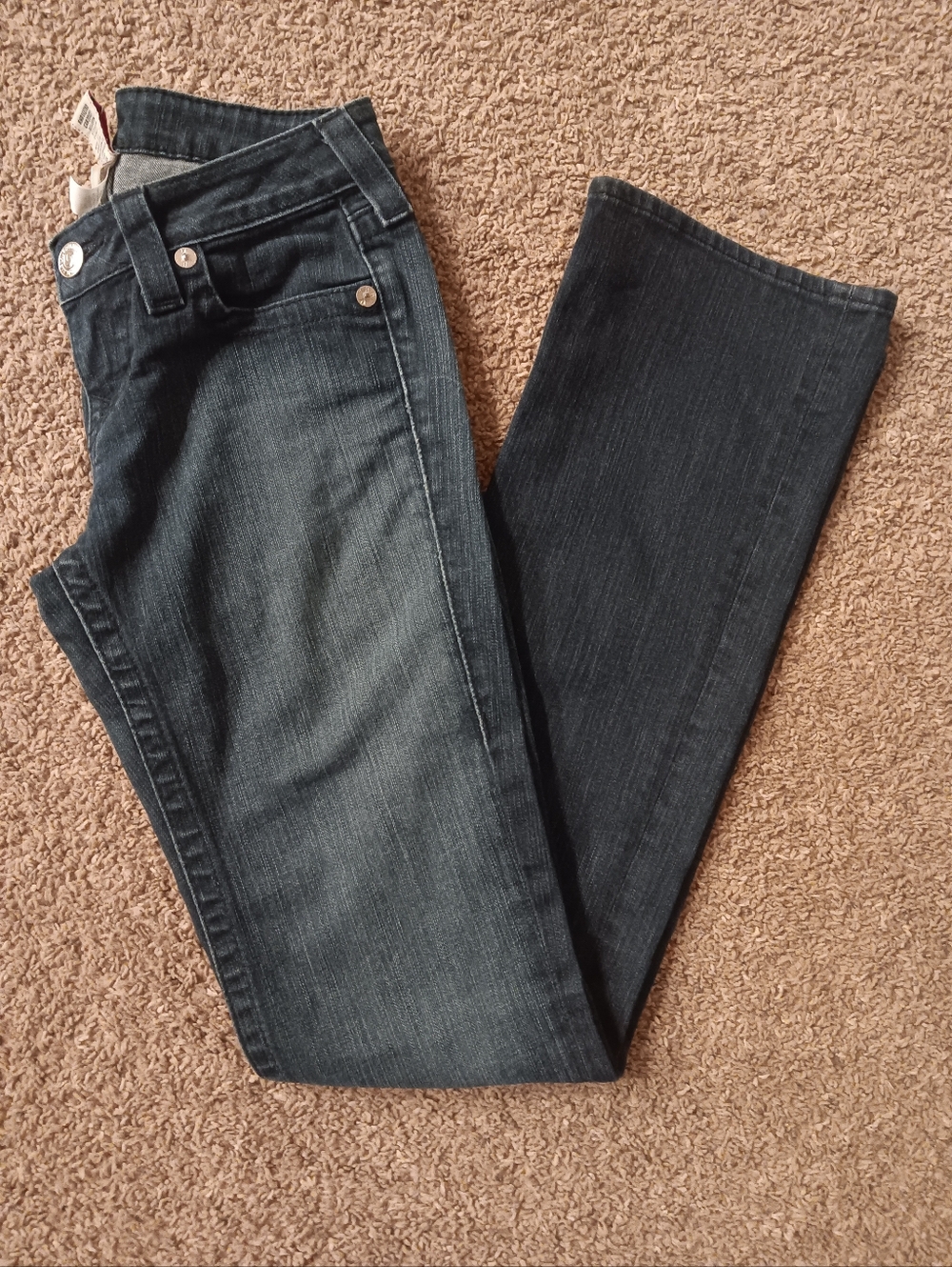 True Religion Women's Boot Cut Jeans in Dark Blue Denim
